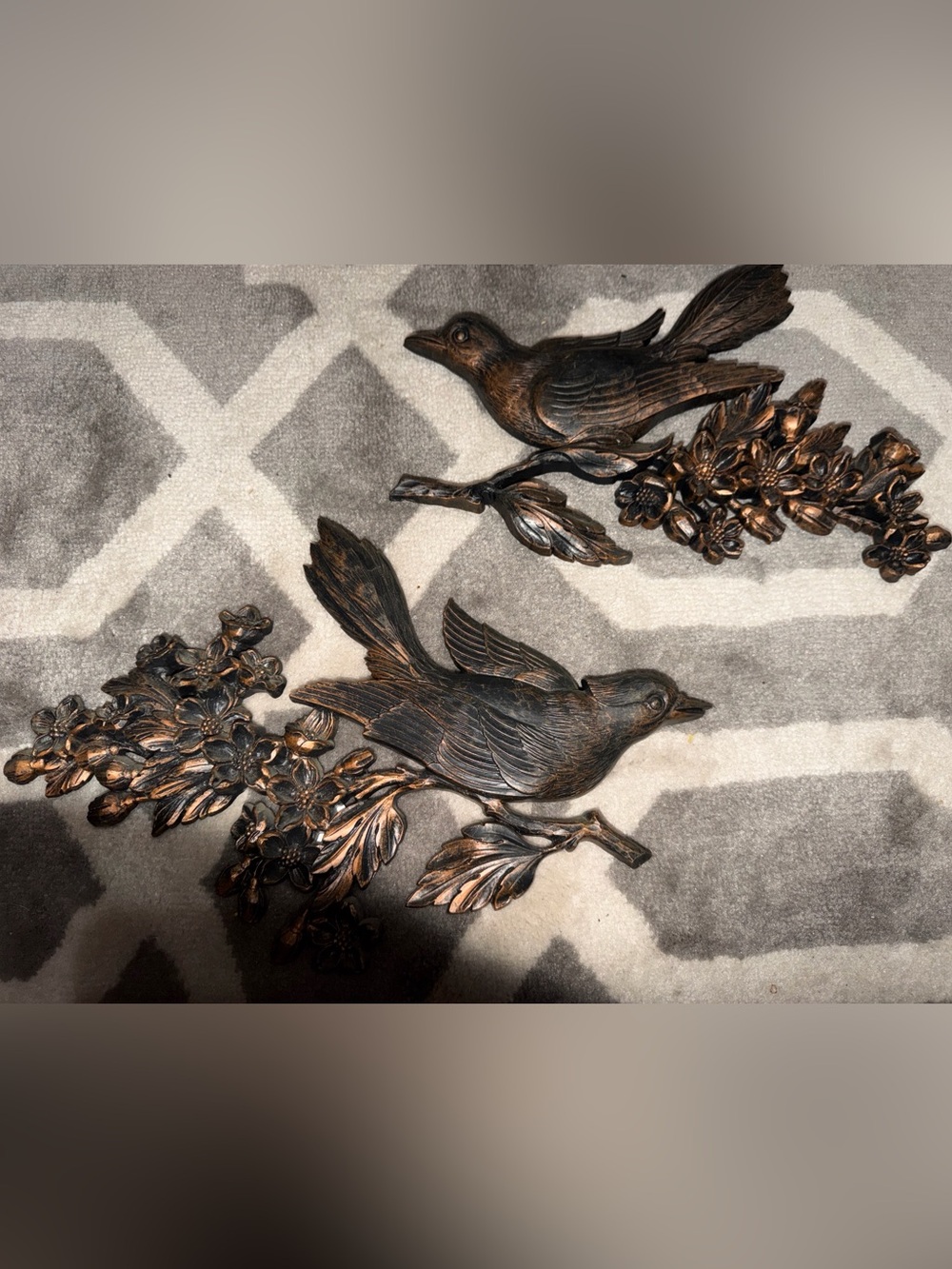 Large vintage Midcentury modern wall hanging birds